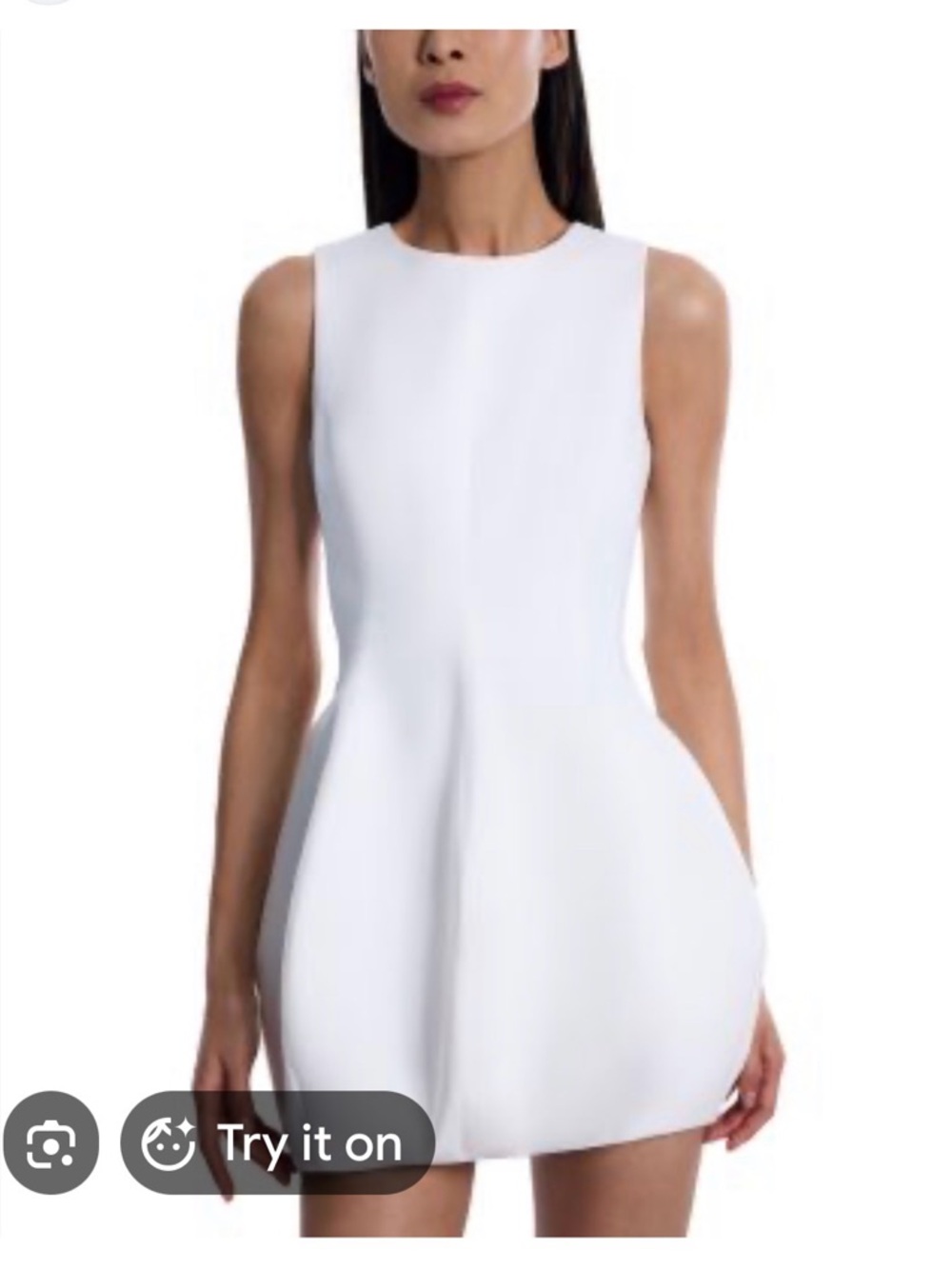 BCBG White Sleeveless Sculpted Mini Dress